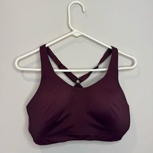 Athleta Burgundy Razorback Mesh Sports Bra 36D
